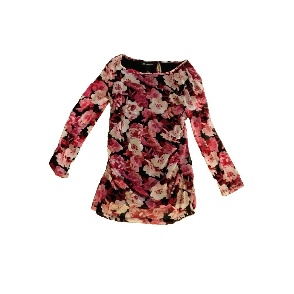 International Concepts Blouse Women Floral Sheer Long Sleeve Multicolor Size M